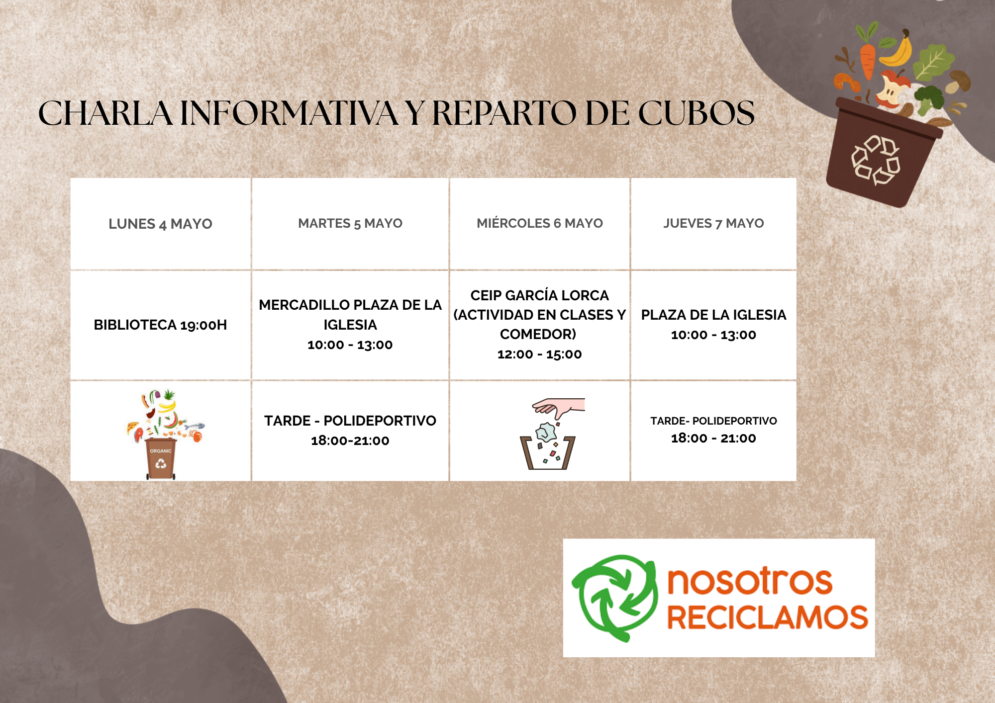 CHARLA INFORMATIVA Y REPARTO DE CUBOS